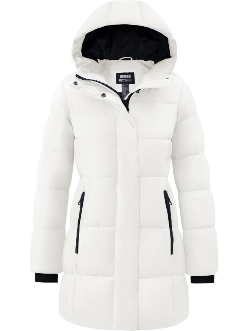 Cozy Waterproof Hooded Puffer Jacket for Women - Long Winter Coat, Warm